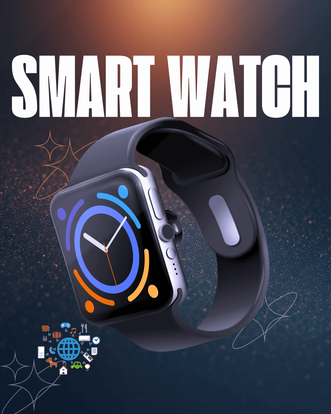 Sobre Nosotros 2 Purple Orange and White Modern Smart Watch Product Instagram Post 1
