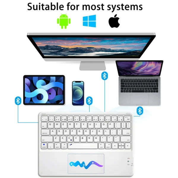 Teclado inalámbrico TrackPad Kawaii